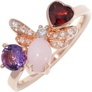 Chaumet K18PG Pink Opal Garnet Amethyst Diamond Ring